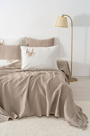 Arya Vizon Nakışlı Çift Kişilik Nevresimli Pike Seti - 7 Parça Çeyiz Seti