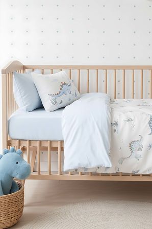 Dinoro Mavi %100 Pamuklu Bebek Nevresim Takımı - 4 Parça