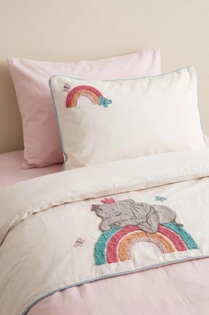 Lucky Pembe Punch Nakışlı %100 Pamuklu Bebek Nevresim Takımı