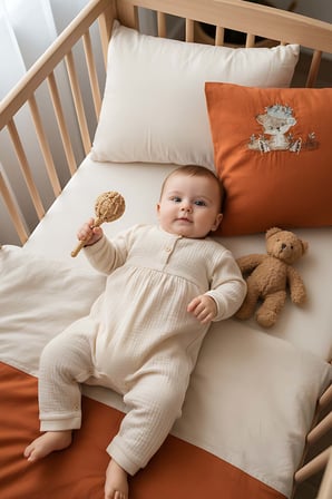 Cuddly Nakışlı %100 Pamuklu Bebek Nevresim Takımı
