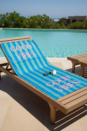 Good Vibes Çizgili Plaj Havlusu 70x150 cm
