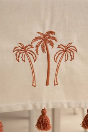 Palmiye Nakışlı Buldan Kumaş Runner 50x130 cm
