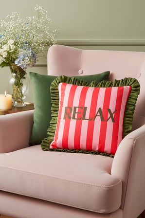 Relax Nakışlı Dekoratif Kırlent Kılıfı