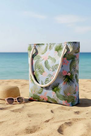 Mavi Tropical  Plaj Çantası