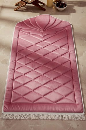 Koyu Pembe Kapitone Dolgulu Lüks Seccade 65x115 cm