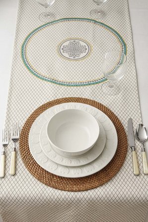 Safran Luxe Keten Runner 45x140 cm