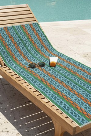 Turkuaz Sahara %100 Pamuklu Plaj Havlusu 70x140 cm