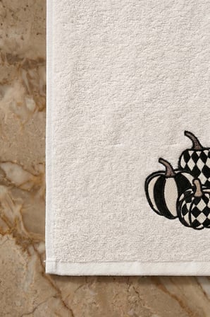 Bal Kabağı Nakışlı %100 Pamuklu 5'li Havlu Seti  50x90 cm