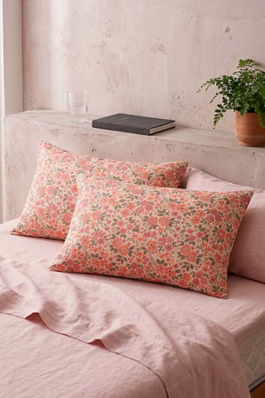 Pembe Bahar Pamuklu 2'li Yastık Kılıfı 50x70 cm