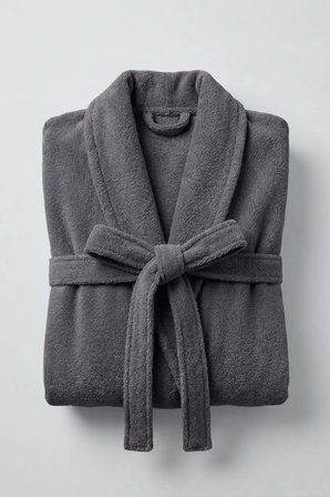 Antrasit Şalyaka %100 Pamuklu Bornoz L-XL