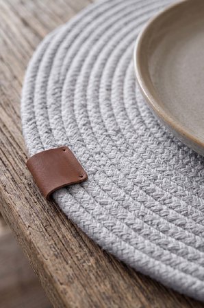 Gri Pamuklu Hasır Supla 32x32 cm