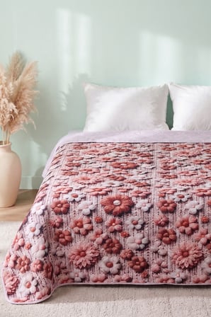 Papatyalar 5D Çok Amaçlı Tek Kişilik Baskılı Pike & Yatak Örtüsü 160x220 cm