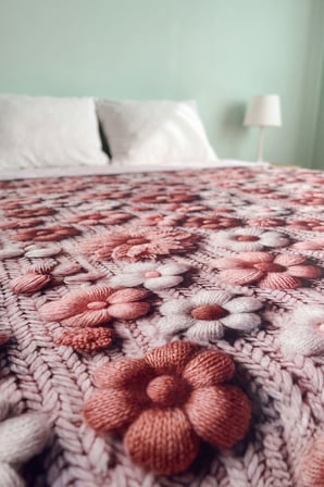 Papatyalar 5D Çok Amaçlı Tek Kişilik Baskılı Pike & Yatak Örtüsü 160x220 cm