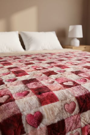 Kare Kalp 5D Çok Amaçlı Tek Kişilik Baskılı Pike & Yatak Örtüsü 160x220 cm