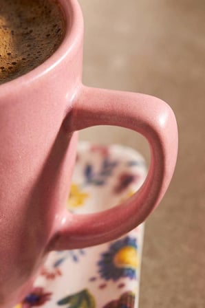 pembe keraart springtime doğaltaş 2 kişilik kahve sunum seti - 4 parça