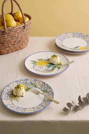 Limon Bliss Ege Pasta Tabağı  4'lü Pasta & Sunum Tabağı 20 cm