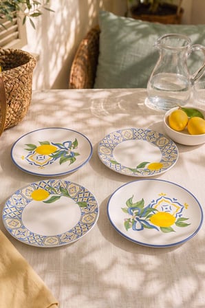 Limon Bliss Ege Pasta Tabağı  4'lü Pasta & Sunum Tabağı 20 cm