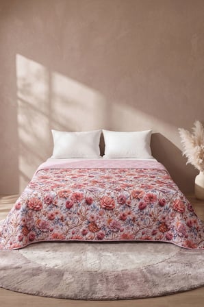 Renkli Bahçe 5D Çok Amaçlı Çift Kişilik Baskılı Pike & Yatak Örtüsü 200x220 cm