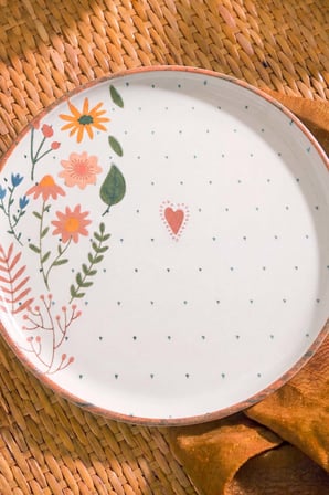Kalpli Soft Bloom Nordic 4'lü Pasta & Sunum Tabağı 22 cm