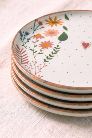 Kalpli Soft Bloom Nordic 4'lü Pasta & Sunum Tabağı 22 cm