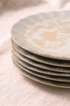 Vintage Cream Sirius 6'lı Pasta & Sunum Tabağı 22 cm