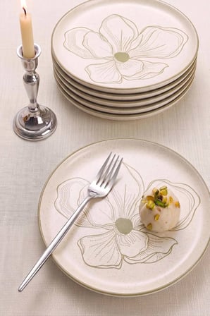 Taupe Bloom Nordic 6'lı Pasta & Sunum Tabağı 22 cm