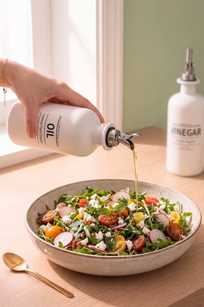 Beyaz Baskılı 2'li Yağdanlık & Sirkelik Set 500 ml