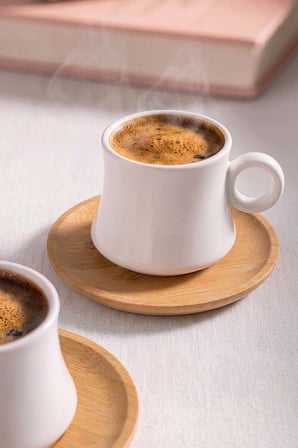Bej 6 Kişilik Bambu Fincan Takımı – 12 Parça