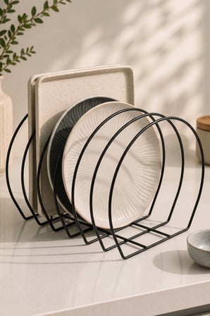Siyah Metal Tabak Düzenleyici Organizer