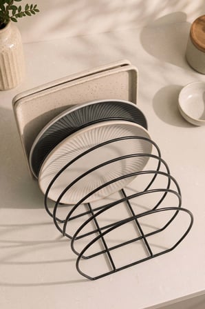 Siyah Metal Tabak Düzenleyici Organizer