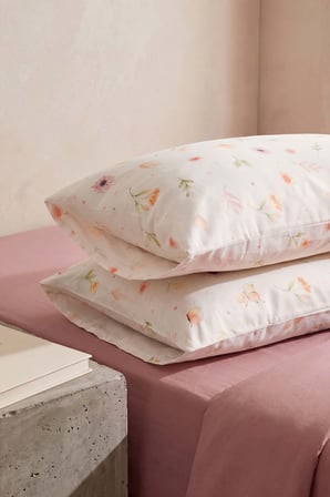 Pudra Kahve Soft Çiçekli Çift Kişilik Lastikli Çarşaf Takımı 160x200 cm - 3 Parça