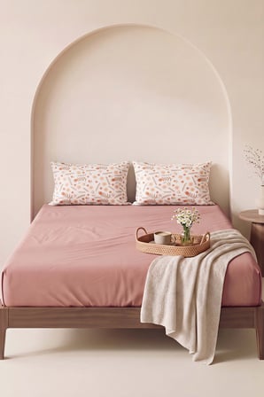 Pudra Kahve Triana Çift Kişilik Lastikli Çarşaf Takımı 160x200 cm - 3 Parça