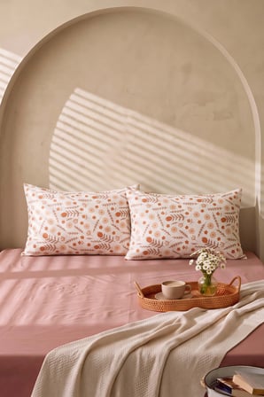 Pudra Kahve Triana Çift Kişilik Lastikli Çarşaf Takımı 160x200 cm - 3 Parça