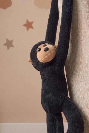 Siyah Elleri Yapışabilen Maymun Peluş Oyuncak