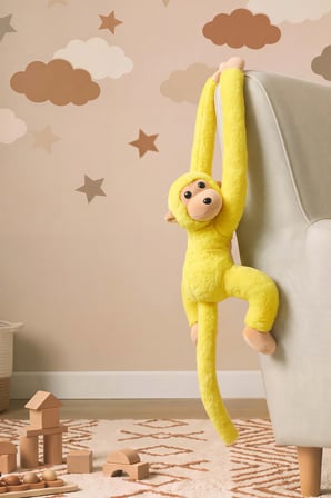Sarı Elleri Yapışabilen Maymun Peluş Oyuncak