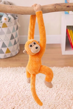 Turuncu Elleri Yapışabilen Maymun Peluş Oyuncak