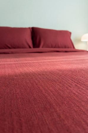 Bordo Tensel Craft Çift Kişilik Nevresim Takımı – 4 Parça