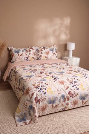 Lily Bej %100 Pamuklu Çift Kişilik Nevresim Takımı - 4 Parça