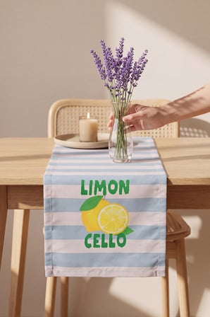 Limon Cello Baskılı Runner 40x140 cm