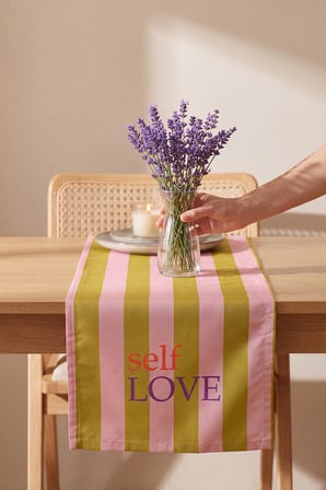 Self Love Baskılı Runner 40x140 cm
