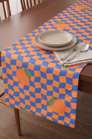 Orange Citrus Baskılı Runner 40x140 cm