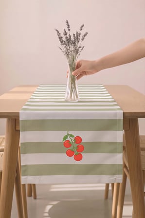 Cherry Vine Baskılı Runner 40x140 cm