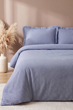 Veronika Navy %100 Pamuklu Çift Kişilik Nevresim Takımı - 4 Parça