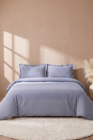 Veronika Navy %100 Pamuklu Çift Kişilik Nevresim Takımı - 4 Parça