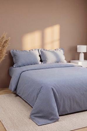 Veronika Navy %100 Pamuklu Çift Kişilik Nevresim Takımı - 4 Parça