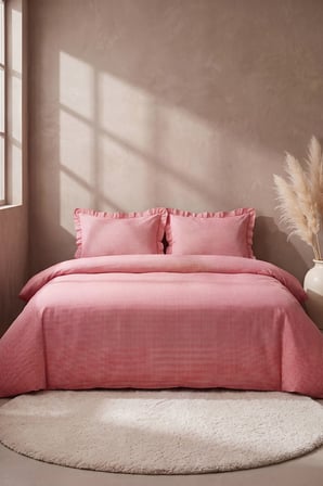 Veronika Red %100 Pamuklu Çift Kişilik Nevresim Takımı - 4 Parça