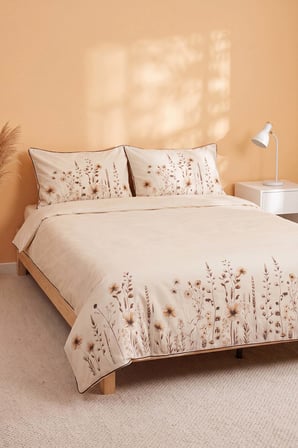 Mocha Garden Çift Kişilik %100 Pamuklu Nevresim Takımı - 4 Parça