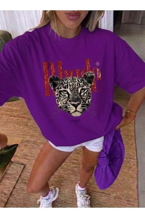 Unisex Rhude Leopar Baskılı Tasarım Tshirt