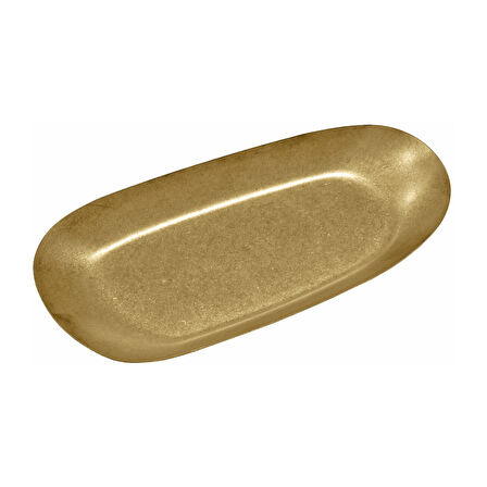 Açık Büfe Retro Sunum Tabağı Altın 31*15 Cm