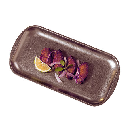 Açık Büfe Retro Sunum Tabağı Bakır 41*23 Cm